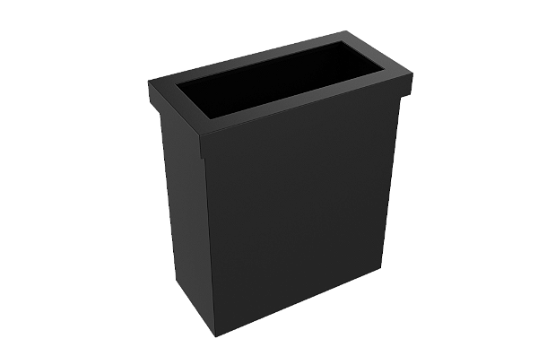 Lixeira Retangular Preta Com Tampa Aro Aberto 50l