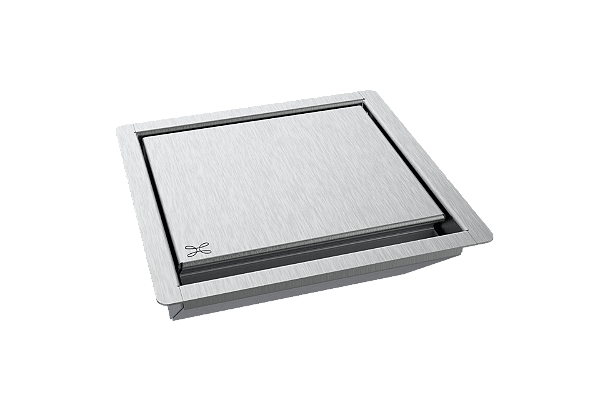 Porta Tomada De Embutir Inox 2 Tomadas 20a 15x15cm
