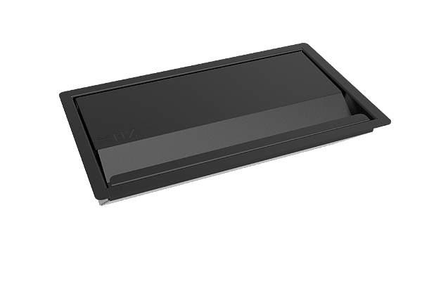 Porta Tomada De Embutir Inox Preto 3 Tomadas 20a