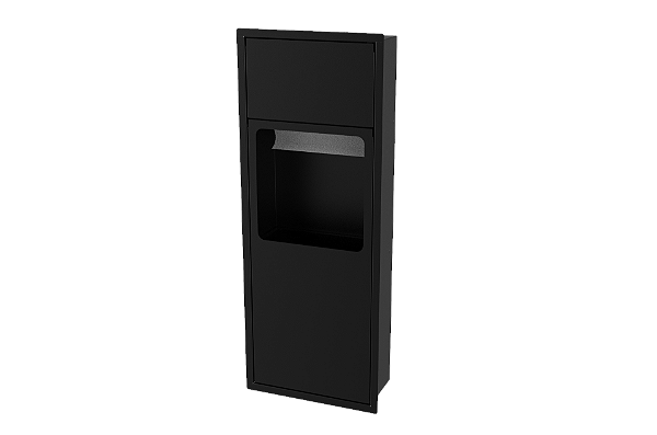 Lixeira Retangular Embutir Na Parede 10l Preta Para Lavabo Preto