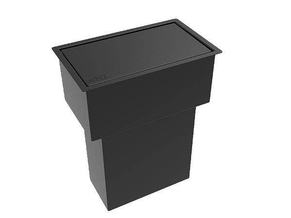 Lixeira Retangular Embutir Inox Preta 5,1l Para Bancada - Click