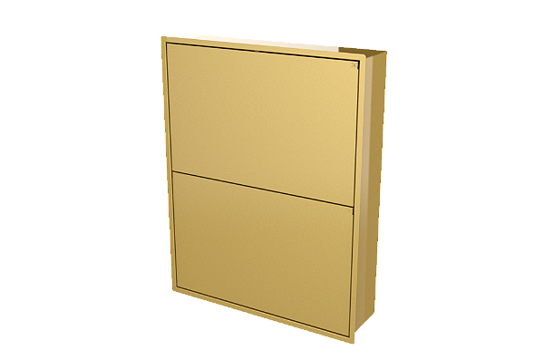 Armário Dourado Embutir na Parede para Pratos e Copos