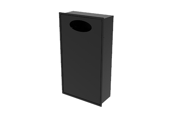 Lixeira de Parede Para Lavabo Preta 15L com Tampa Click