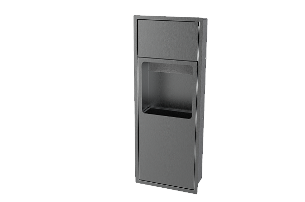 Lixeira Retangular Embutir Na Parede 10l Inox Para Lavabo