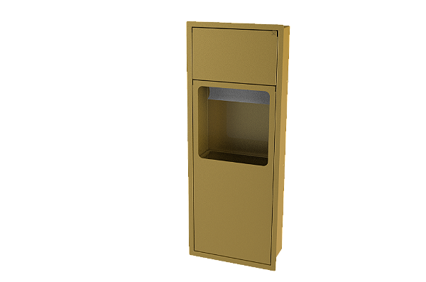 Lixeira Retangular Embutir Na Parede 10l Dourada Para Lavabo