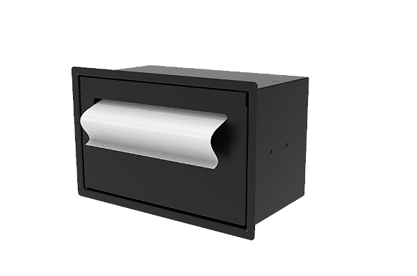 Suporte Papel Toalha Para Embutir na Parede Preto - Tampa Click
