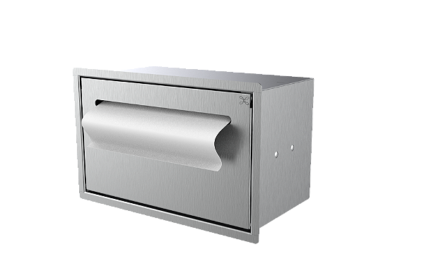 Suporte Papel Toalha Para Embutir na Parede Inox - Tampa Click