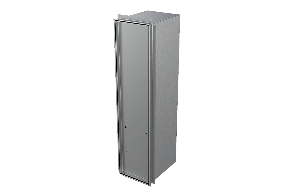 Porta Escova Sanitária de Embutir Porcelanato Aço Inox - Tampa Click
