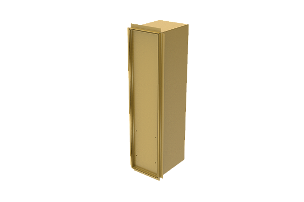 Porta Escova Sanitária de Embutir Porcelanato Aço Inox Dourado - Tampa Click