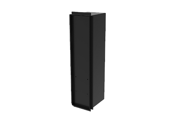 Porta Escova Sanitária de Embutir Porcelanato Aço Inox Preto - Tampa Click