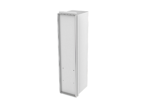 Porta Escova Sanitária de Embutir Porcelanato Aço Inox Branco- Tampa Click
