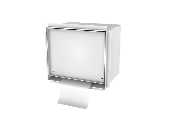 Suporte Papel Higiênico Embutir Na Parede Porcelanato Branco - Tampa Click