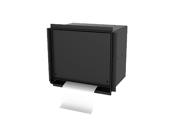 Suporte Papel Higiênico Embutir Na Parede Porcelanato Preto - Tampa Click