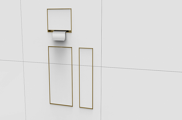 Kit Lixeira + Porta Escova + Spt Papel - Embutir Porcelanato