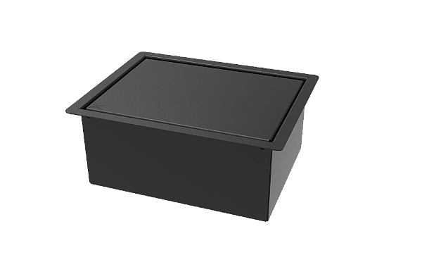 Porta Esponja Inox Preto Embutir 20x15cm Com Tampa Click