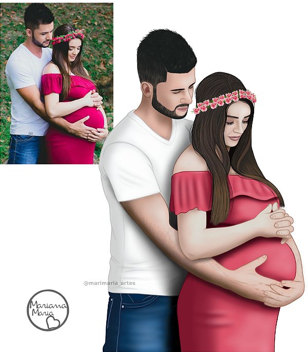 Caricatura Casal/ 2 pessoas