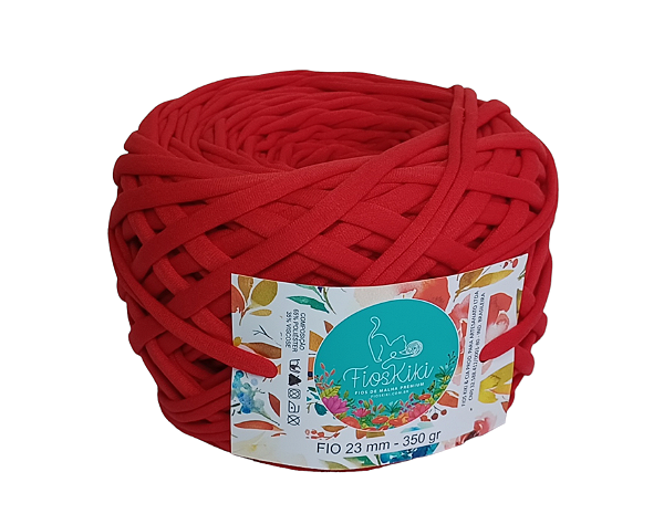 FIO DE MALHA PREMIUM KIKI ANTIPILLING 23MM - VERMELHO BRANCA DE NEVE - 350GR -