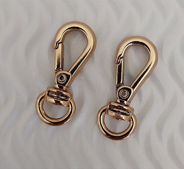 Mosquetão Gancho 4,0cm Dourado (02 UNIDADES)