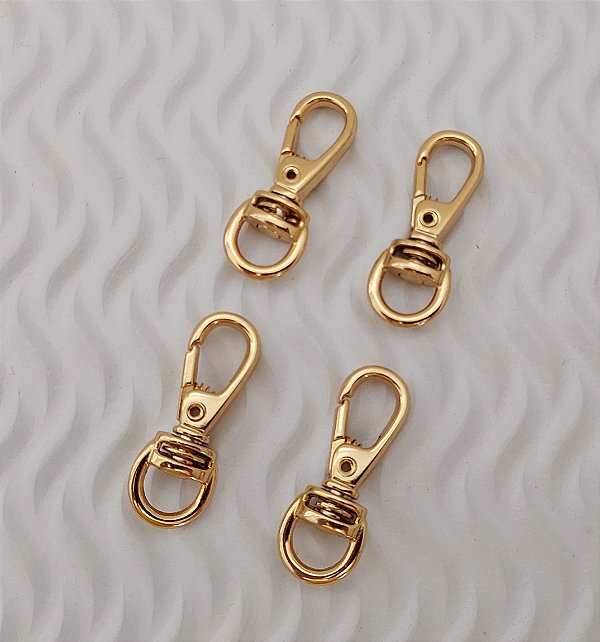 Mosquetão Gancho 3,5cm Dourado S/ Bracinho (04 UNIDADES)