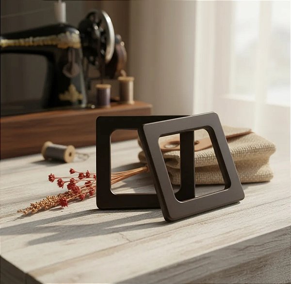 ALÇA P/ BOLSA DE MADEIRA QUADRADA CÍRCULO COR 20 (PAR)