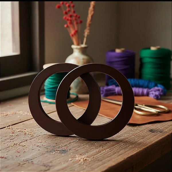 ALÇA DE MADEIRA REDONDA CÍRCULO (PAR)