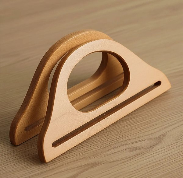 ALÇA DE MADEIRA VAZADA CÍRCULO (PAR)