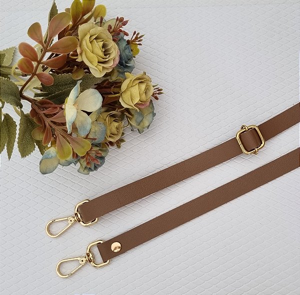 ALÇA DE COURO CASTOR FINA P/ BOLSA C/ REGULAGEM