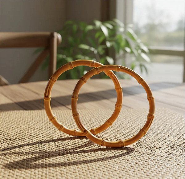 ALÇA P/ BOLSA DE BAMBU 100% 14 CM (PAR)