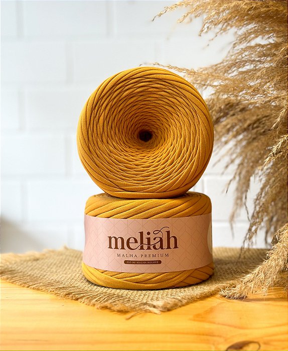 FIO DE MALHA PREMIUM MELIAH  ANTI-PILLING 35 MM COR  - MOSTARDA 500 g