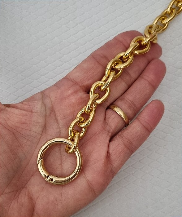 ALÇA DE ALUMÍNIO GOTA DOURADA 3.5MM COM 60 CM