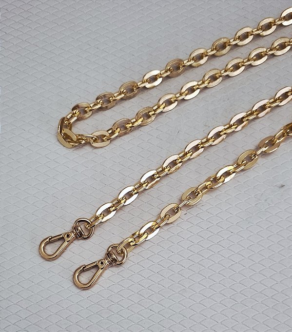 ALÇA CORRENTE ALUMÍNIO DOURADA C/ 1,20 MTS (REF 09)