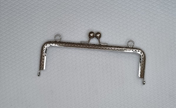 ALÇA FECHO DA VOVÓ DE METAL VINTAGE P/ BOLSA PRATEADO 20 CM