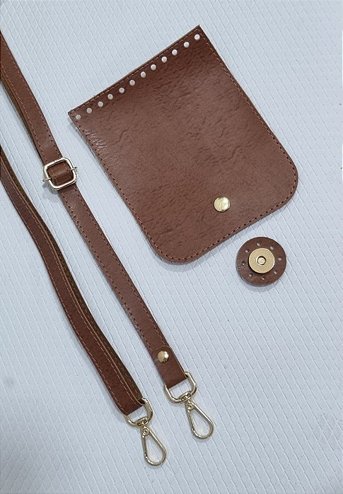 KIT P/ BOLSA COM ABA E ALÇA TIRACOLO CARAMELO