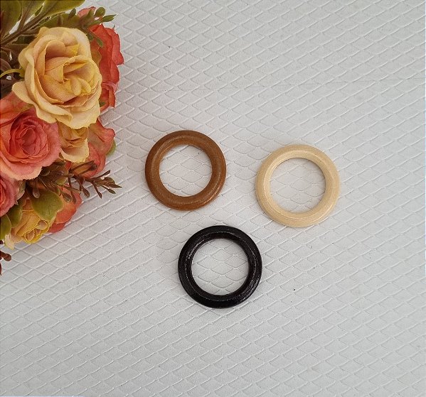 ARGOLA DE MADEIRA 38MM CORES ( PAR )