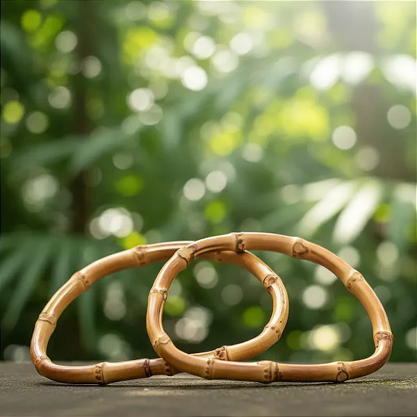 ALÇA P/ BOLSA DE BAMBU 100% 15CM X 10CM (PAR) MEIA LUA