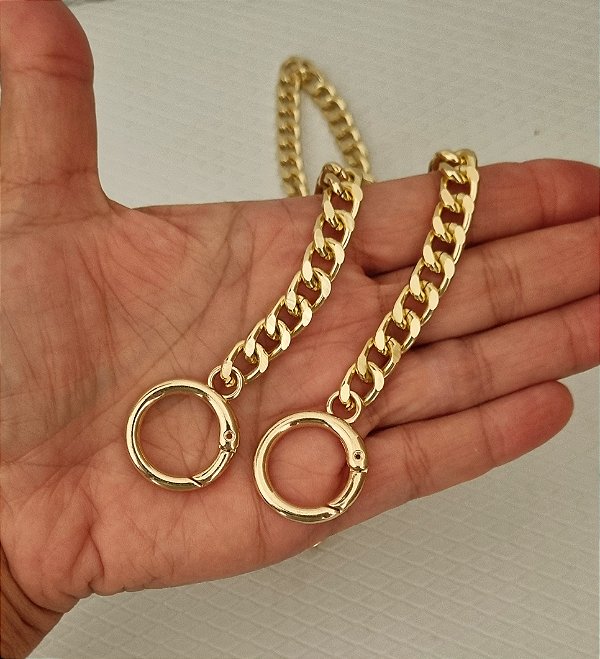 ALÇA CORRENTE ALUMÍNIO 2,5MM C/ ARGOLA 1,10 MT (CORES)