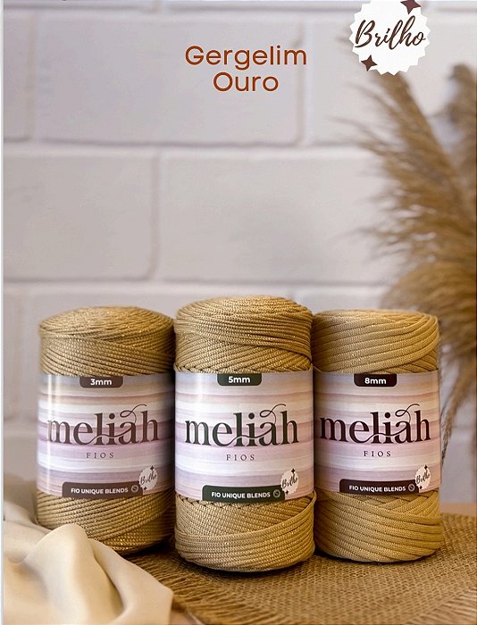 Fio de poliéster UNIQUE BLENDS 3mm - cor: GERGELIM OURO