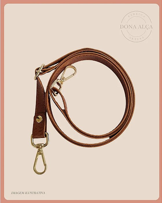 Alça Tiracolo com Regulador para Bolsa - Caramelo (1,5cm)