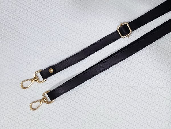 Alça Tiracolo com Regulador para Bolsa - Preta (1,5cm)