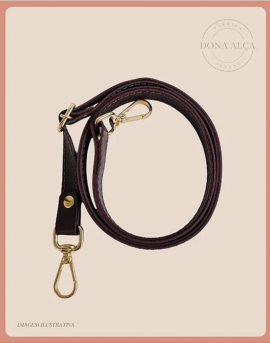 Alça Tiracolo com Regulador para Bolsa - Café (1,5cm)