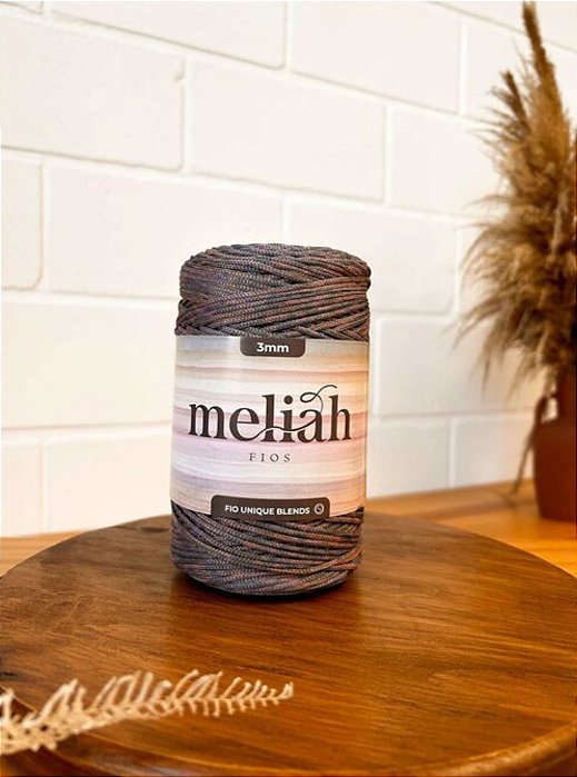 Fio de poliéster UNIQUE BLENDS 3mm - cor: GRAFITE URBANO