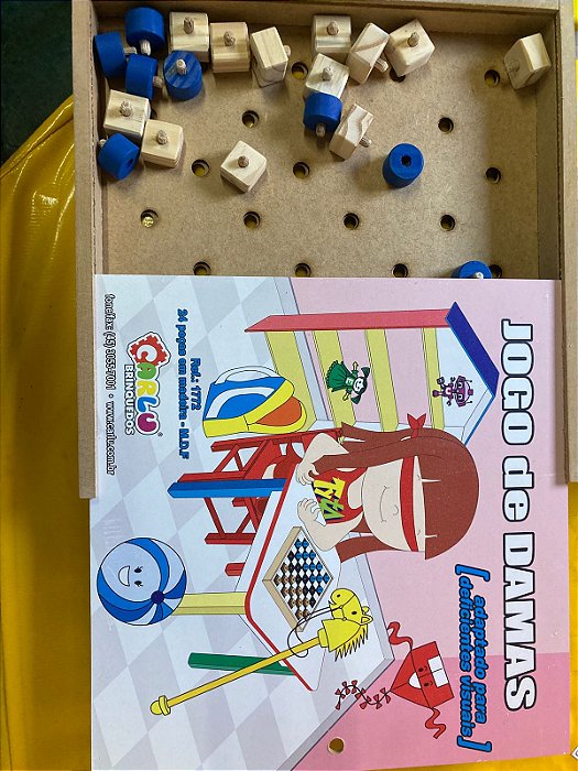 Jogo de Damas Adaptado – Estojo MDF Inclusivo e Educativo
