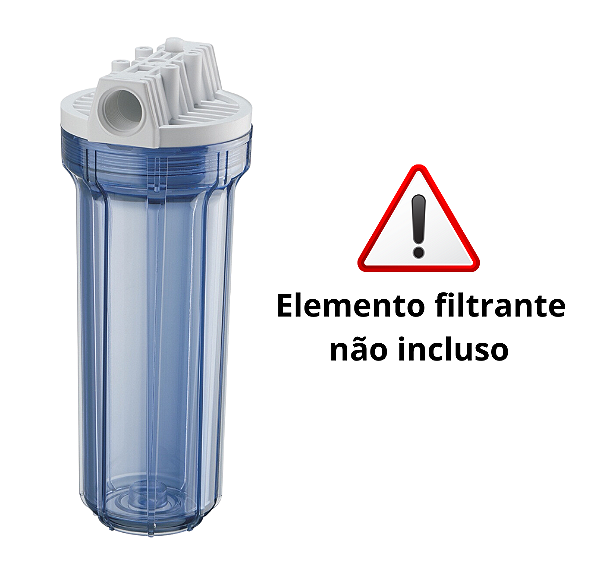 Filtro carcaça altura 9 ¾ ” x ¾” Transparente - Hidro Filtros