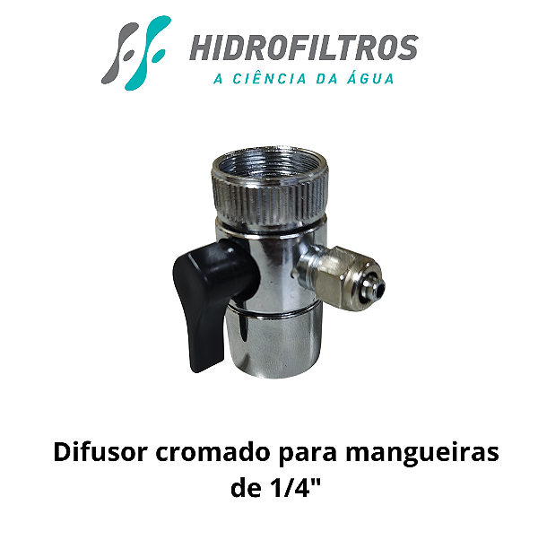 Difusor 1 via cromado para mangueiras 1/4"