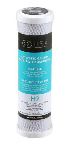 Elemento Filtrante Carbon Block 9 ¾” H9 - HEX