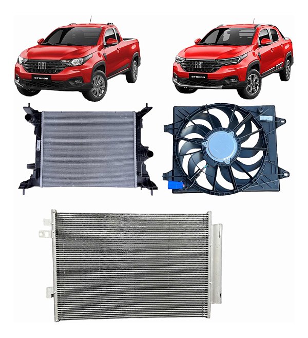 Kit Radiador Condensador Ventoinha Fiat Nova Strada 1.3