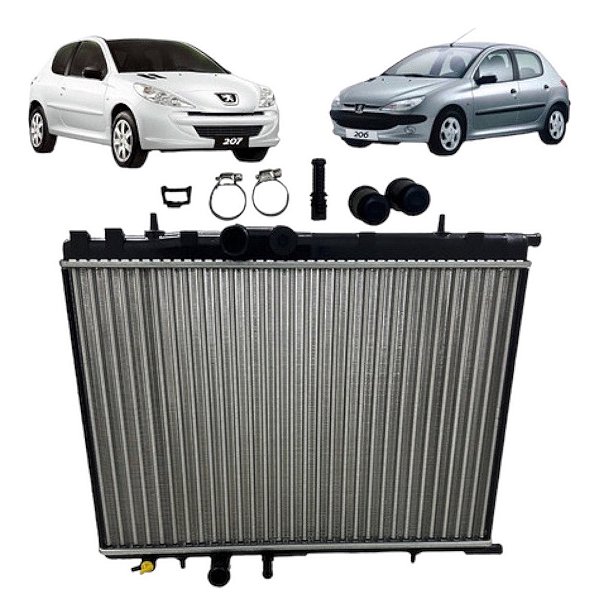 Radiador Peugeot 206/207 Mec/aut 1999 Em Diante 1.0/.1.4/1.6