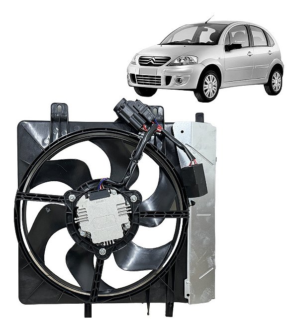 Ventoinha Radiador Citroen C3 2003 À 2008 (com Modulo)
