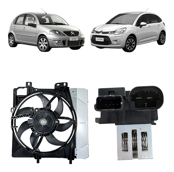 Eletroventilador Completo Citroen C3 2011 2012 2013 Manual