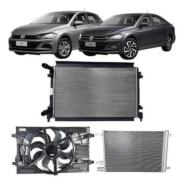 Radiador Condensador Ventoinha Polo Virtus 1.6 Msi Original